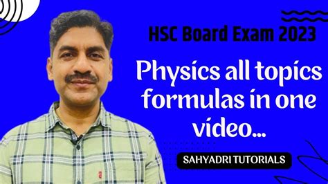 Physics All Topic Formulas In One Video Hsc Board Exam