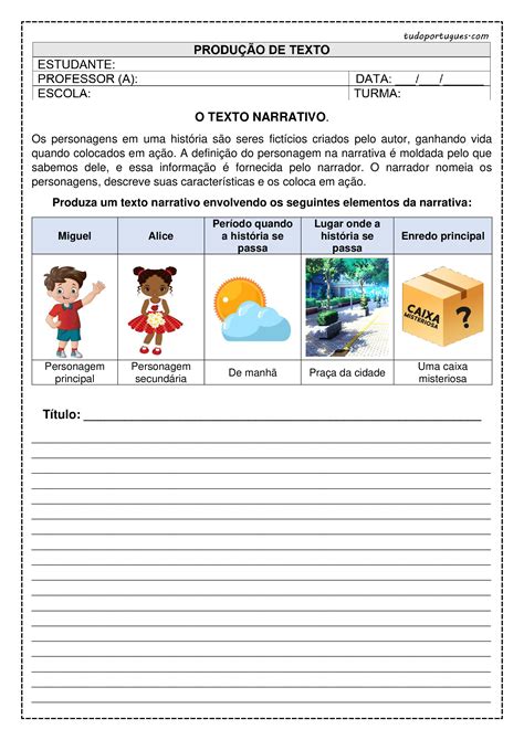 12 Atividades de Produção de Texto 2º ano fundamental - Tudo Português