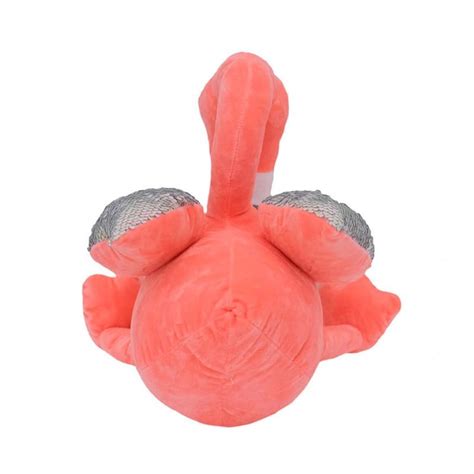 Flamingo De Pelucia Rosa Asas Lantejoulas Cm