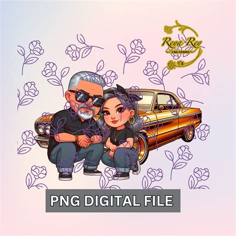 Cholo Couple PNG, Lowrider. Chola Couple Digital File, Couple Digital ...