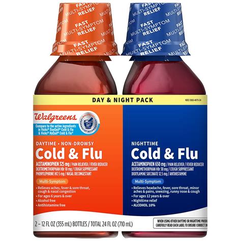 Walgreens Day And Nighttime Cold And Flu Liquid Pack Walgreens