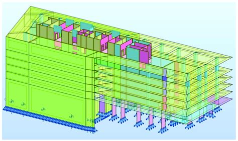 3d View Of The Building Basement Five Floors Modelled With Panels