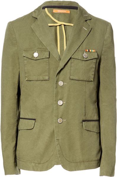 Zara Military Blazer In Green For Men Khaki Lyst