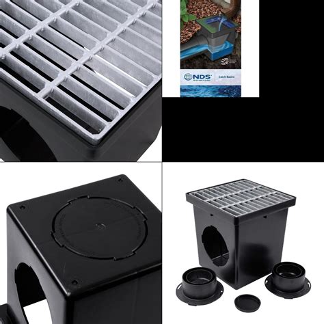 12 In Square Catch Basin Drain Kit With 2 Opening Catch Basin Steel