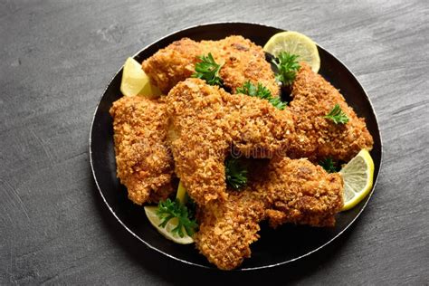 Fried Breaded Chicken Wings Stock Photo - Image of dinner, grilled: 134396742