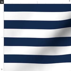 Navy Blue White Stripes Fabric Navy Cabana Stripes by Mrshervi Cotton ...