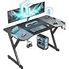 Amazon Hldirect Inch Gaming Desk With Led Lights Ergonomic