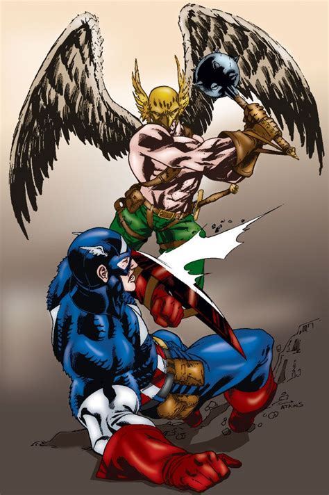 Captain America Vs Hawkman By Marcbourcier On Deviantart Dc Comics Vs