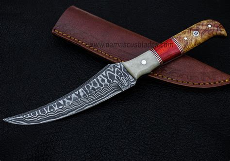 Hunting Knife Damascus Steel with Leather Sheath | Damascus Blades