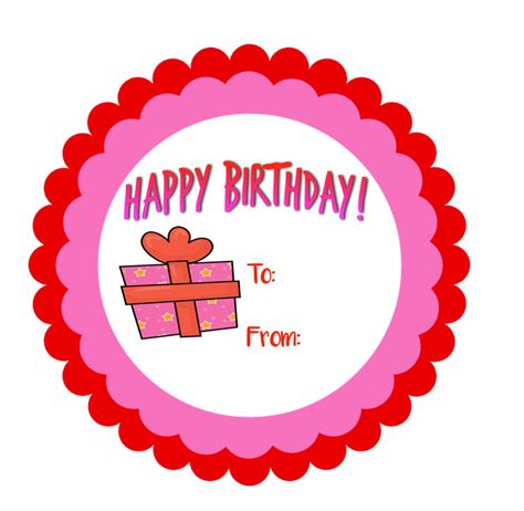 Printable Gift Tags For Birthday