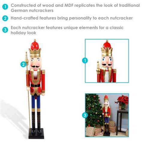 Sunnydaze Arnold The Strong Indoor Christmas Nutcracker Statue 48 In