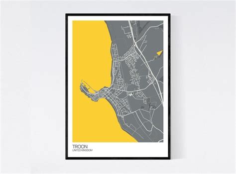 Troon Scotland City Map Art Print Many Styles 350gsm Art | Etsy