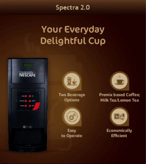 Abs Plastic Nescafe Two Option Tea Coffee Vending Machine Spectra