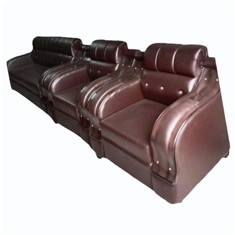 Seating Capacity Seater Wooden Designer Brown Rexine Sofa Set