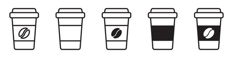 Hot Coffee Cup Vector Icon Paper Coffee Cup Icon Isolated On White Background Vector