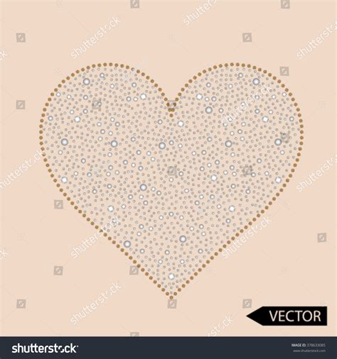 Embellishment Hot Fix Stud Stone Heart Stock Vector Royalty Free