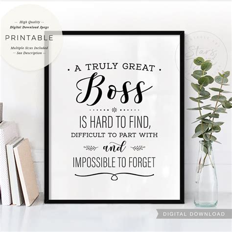 A Truly Great Boss Is Hard To Find PRINTABLE Art Boss Leader Mentor