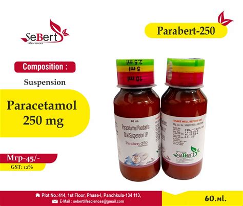 Paracetamol 250mg Suspension At Rs 45 Bottle Paracetamol Suspension