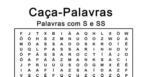 Ca A Palavras Palavras S E Ss Words Word Search Puzzle Math