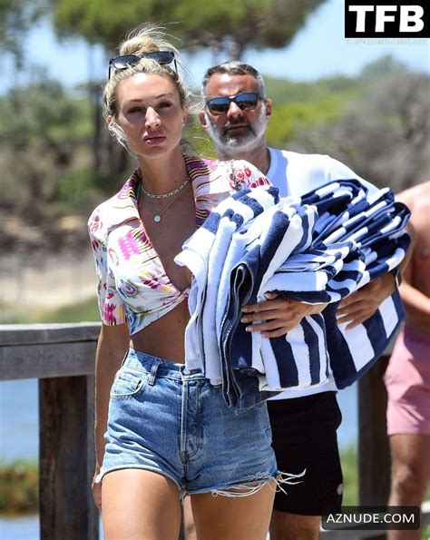 Zara Charles Sexy Seen Flaunting Her Hot Bikini Body At The Beach In Portugal AZNude