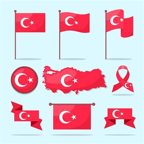 Premium Vector Turkey Map And Flag Collection