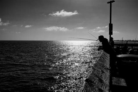 Fishing Silhouette Balboa Pier Newport Beach Calif Anthony Pond