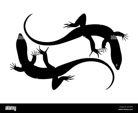 Lizard Silhouette Stock Vector Illustration Icon Logo Symbol Stock