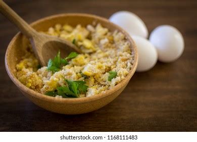 Farofa De Ovos Scrambled Eggs Flour Foto Stok Shutterstock