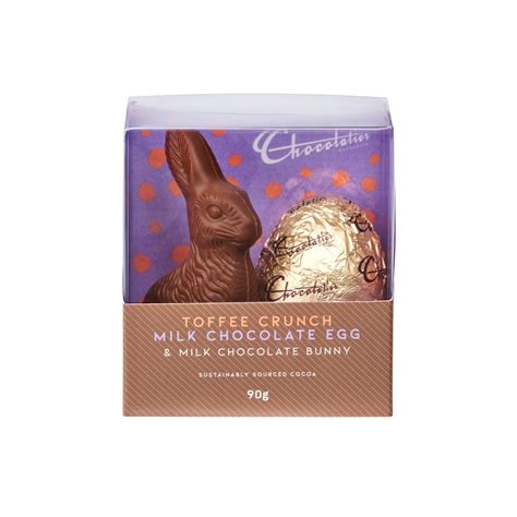 Chocolatier Easter Toffee Crunch Milk Chocolate Eggandbunny 90g