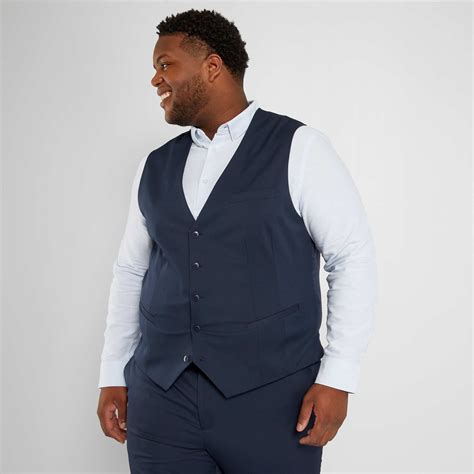 Gilet De Costume Slim Grande Taille Homme Bleu Kiabi