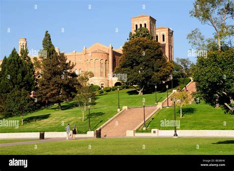 View Of The Quad With Of Royce Hall Ucla Westwood Hi Res Stock