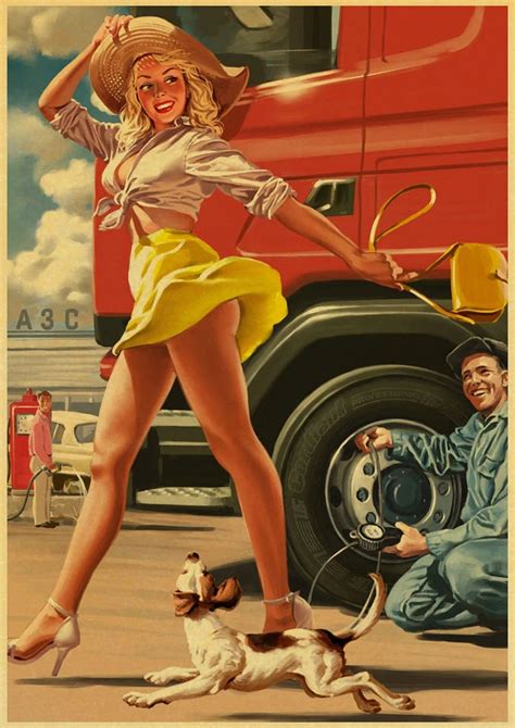 World War Ii Sexy Pin Up Girl Poster Military Bar Cafe Home Wall Decor