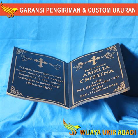 Jual Prasasti Tulisan Ukir Nama Batu Nisan Kristen Granit Makam Kuburan