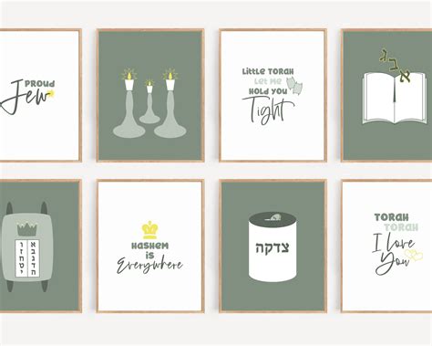 Sage Green Jewish Nursery Art PRINTABLE, Proud Jew Jewish Baby Art