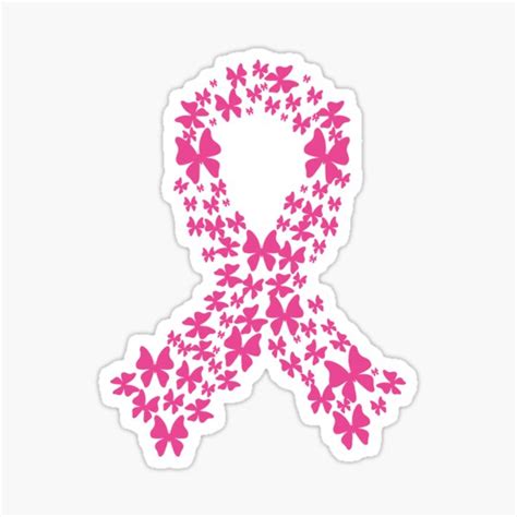 Breast Cancer Awareness Pink Ribbon Sticker For Sale By Chic Shopee Redbubble