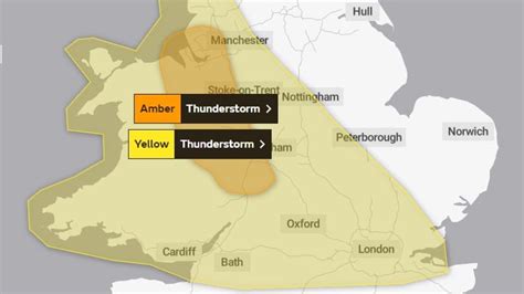 Uk Weather Met Office Upgrades Thunderstorm Warning To Amber As Temperatures Reach 30c On