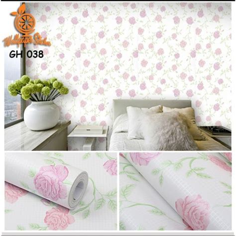 Jual Wallpaper Sticker Dinding Putih Bunga Mawar Shopee Indonesia