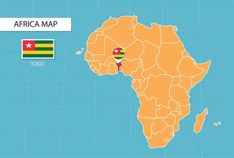 Togo Map In Africa Icons Showing Togo Location And Flags 15311317