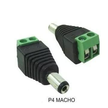 Conector Plug Jack P4 Macho Borne 2 Vias Cftv Camera Arduino R 11 Em