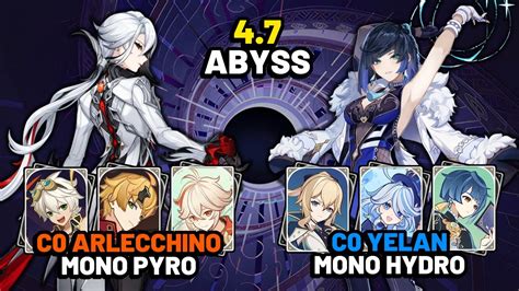 C0 Arlecchino Thoma Mono Pyro C0 Furina C0 Yelan Mono Hydro 4 7