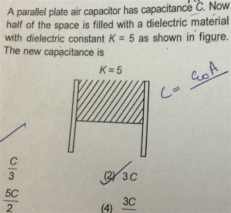 Half Of The Space Between The Plates Of A Parallel Plate Capacitor Is