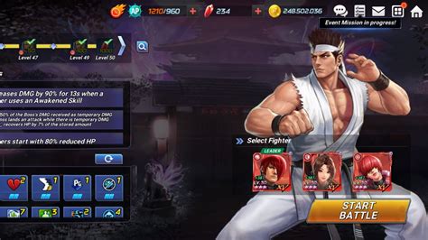 King Of Fighters All Stars Boss Showdown Akira Level Max Using Buff