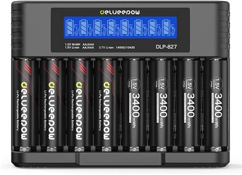 Aa Rechargeable Lithium V Batteries Pack With Lcd Charger