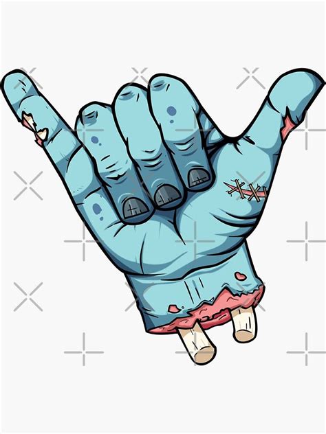 "Shaka brah! - Zombie" Sticker by jaredfin | Redbubble Shaka Tattoo, Demon Drawings, Bike ...