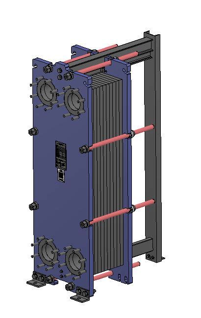 Пластинчатый теплообменник T15-MFM 3D-модель - KeyProd