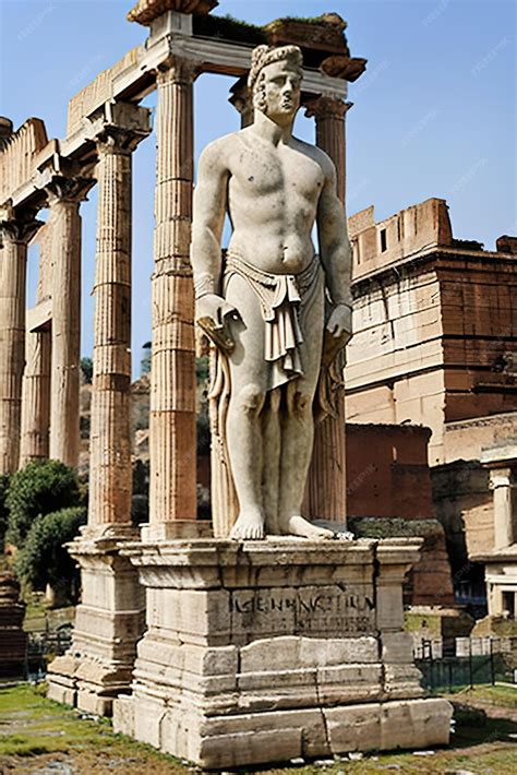 Premium AI Image | probable huge ancient statue of Ancient Rome hero or ...