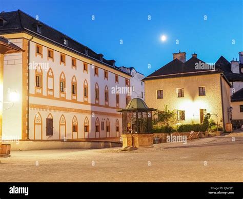 In The Courtyard Of The Hohensalzburg Fortress At Night It Is The