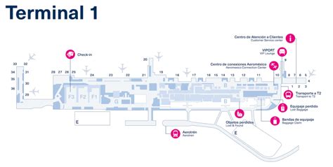 Mexico City Benito Juárez Intl Airport [MEX] Terminal 1 Map