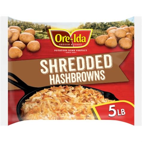 Ore Ida Shredded Hash Browns Frozen Potatoes Value Size 5 Lb Kroger