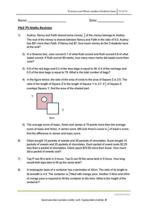 Psle Maths Preparatory Class